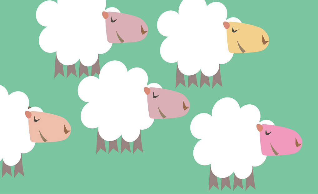 Mais de um - ovelhas. Imagem ilustrativa texto livros de um a dez.